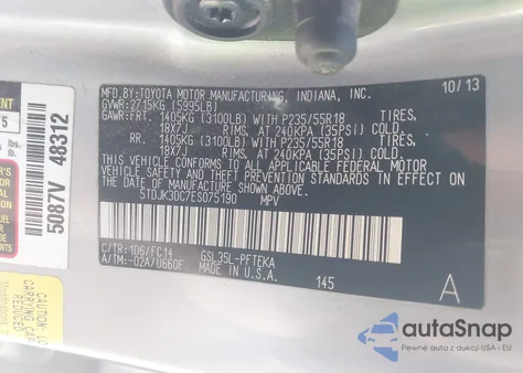 2014 Toyota Sienna Le 7 Passenger из США, поврежденный, VIN 5TDJK3DC7ES075190